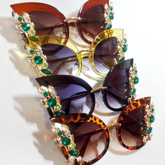 Lime Retro Pinup Cat Eye Sunglasses - Picture 4 of 4